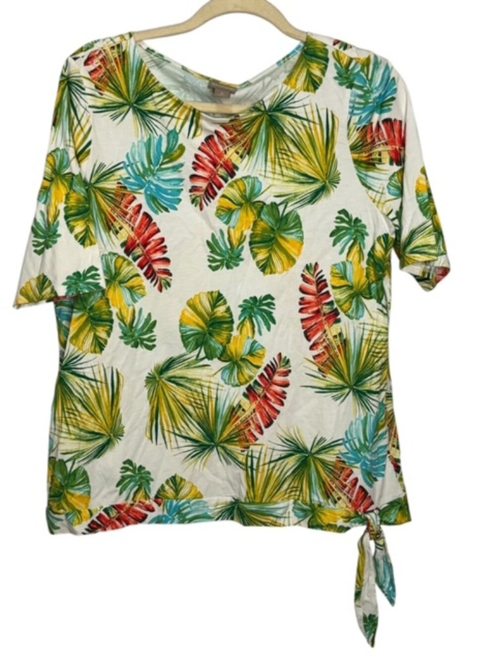Chico's‎ Blouse Women's Large Tropical Floral Tshirt Summer Vacation Chicos 2